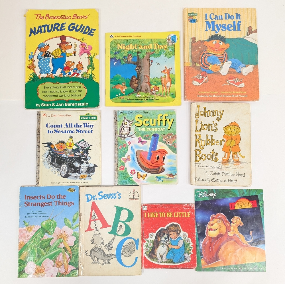 Lot Of 10 Vintage Children's Books (Sesame St, Disney, Berenstain Bears, Etc)